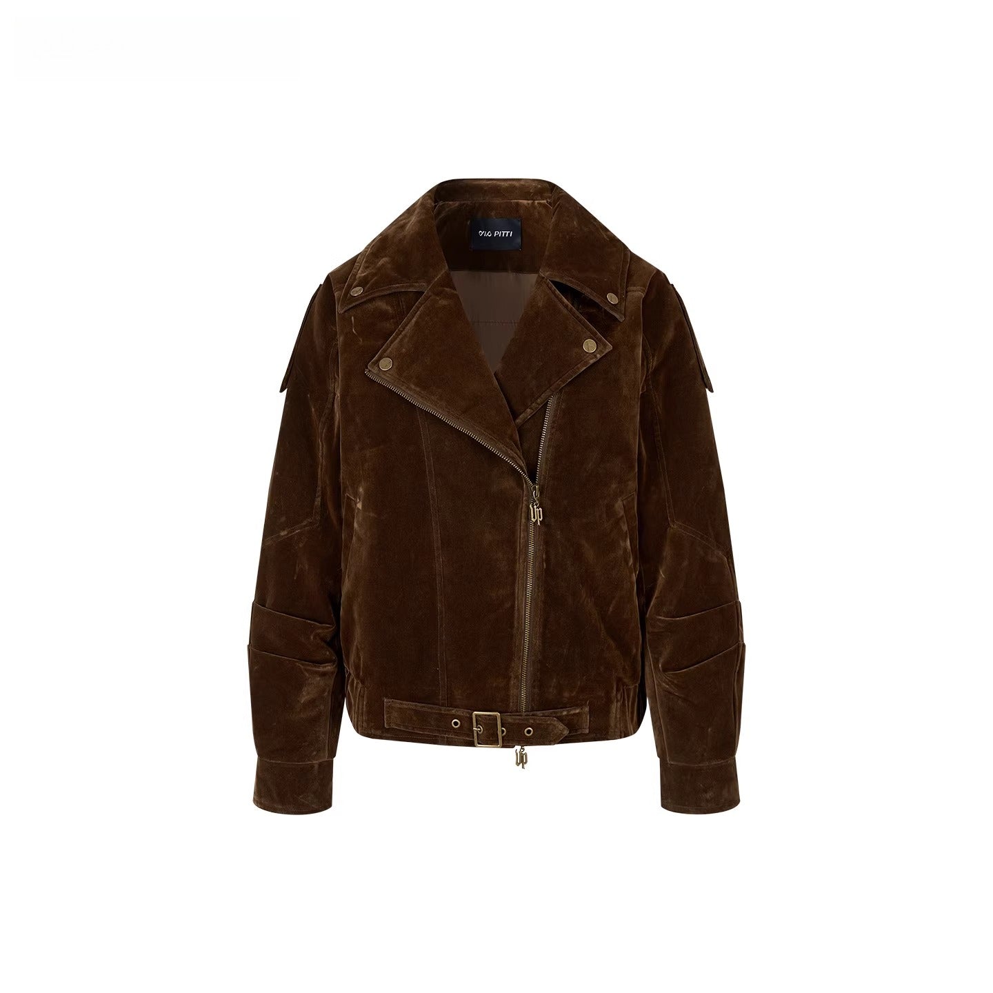 Belt Detail Retro Corduroy Down Jacket