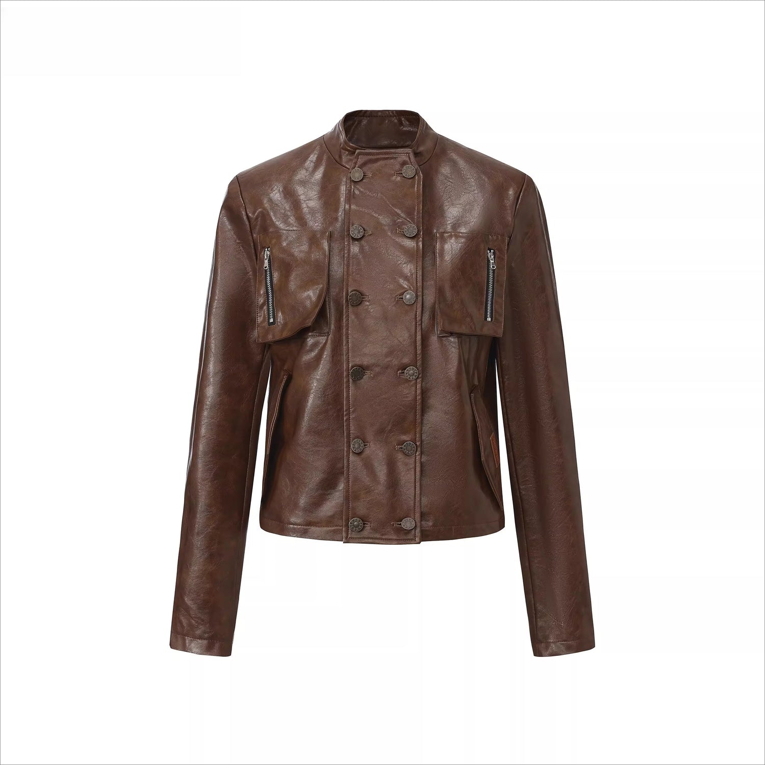 Chinese Punk Faux Leather Jacket