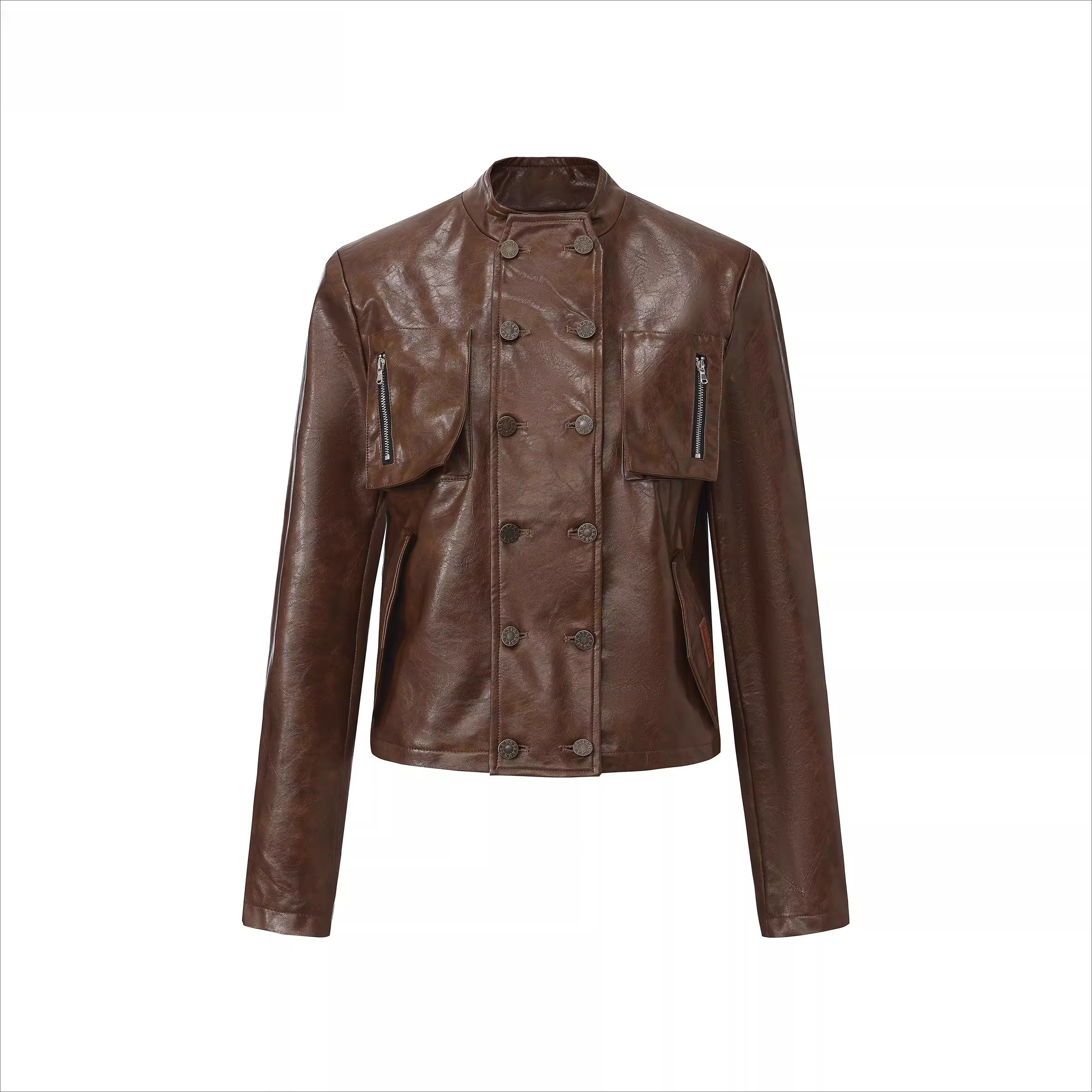 Chinese Punk Faux Leather Jacket