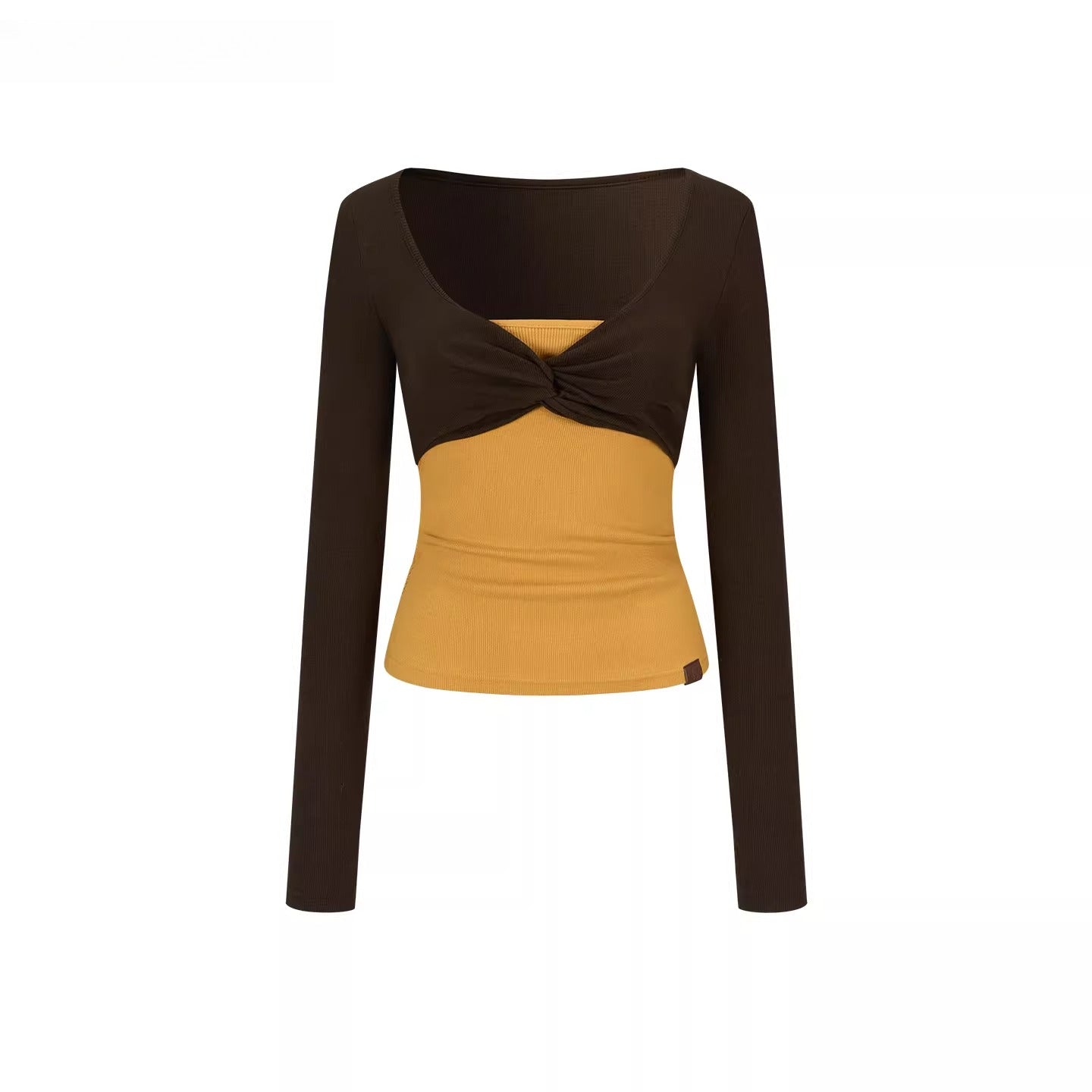 Tube-Top Slim-Fit Long Sleeve T-Shirt