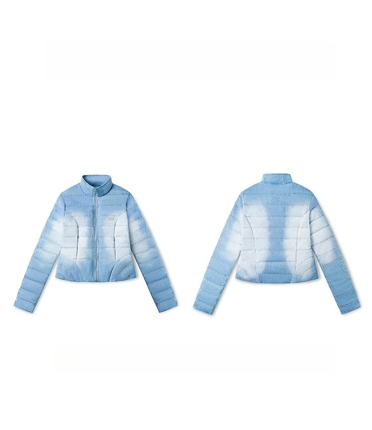 &quot;Caracal Series&quot; Washed Denim Twill Down Jacket