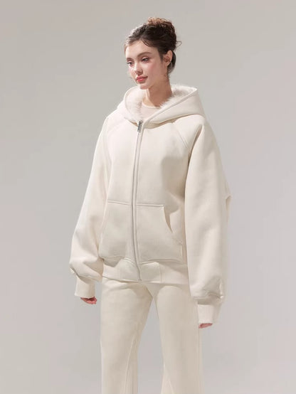 Hooded Fleece Jacket &amp; Plush Sweatpants Set