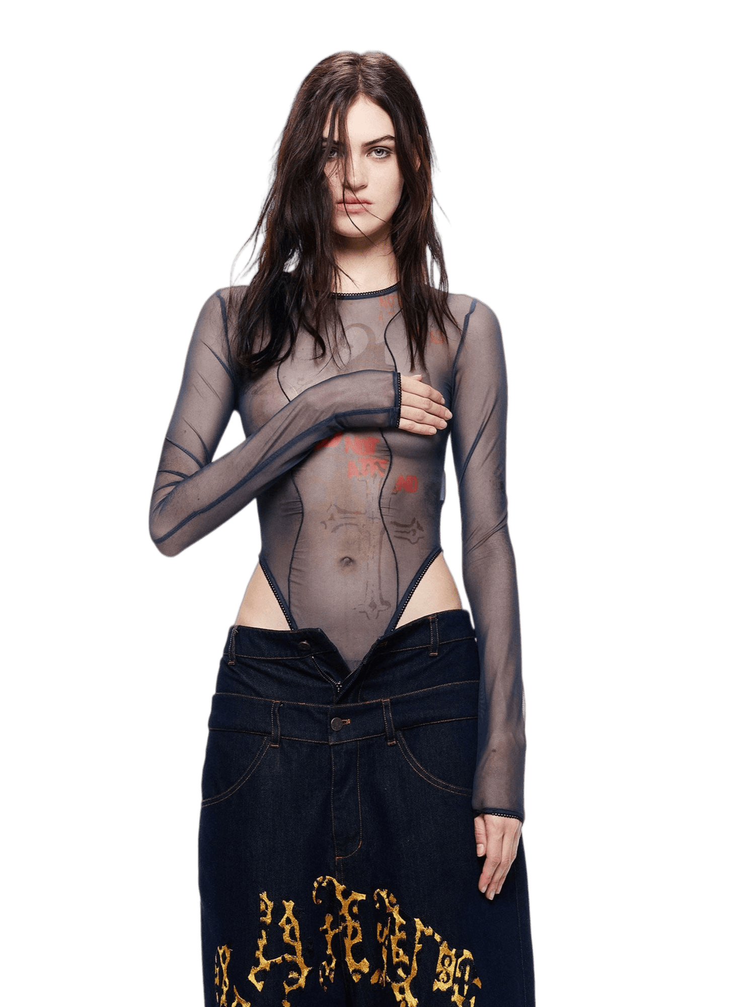 Lace-Trim Printed Base Layer