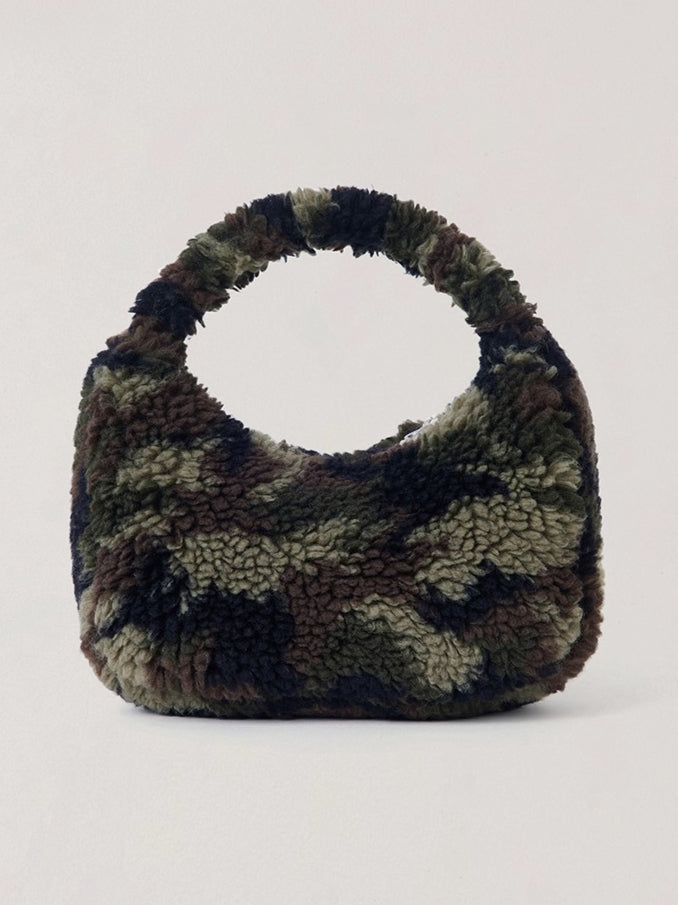 Cross Relic Faux Fur Stone Bag