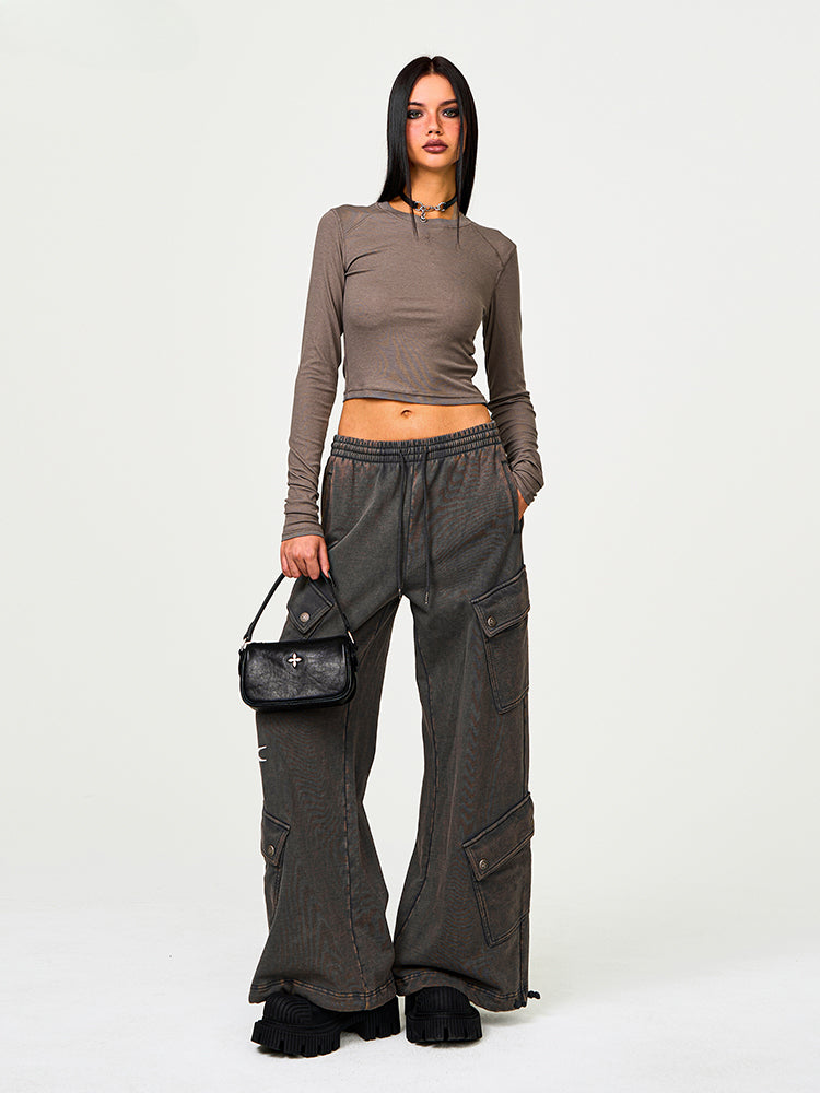 Black Enhanced Wide-Leg Pant