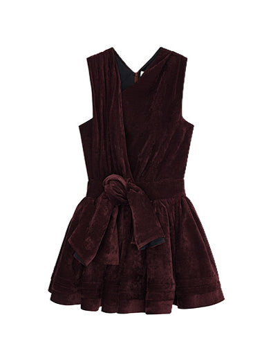 Asymmetrical Pleated Mini Dress