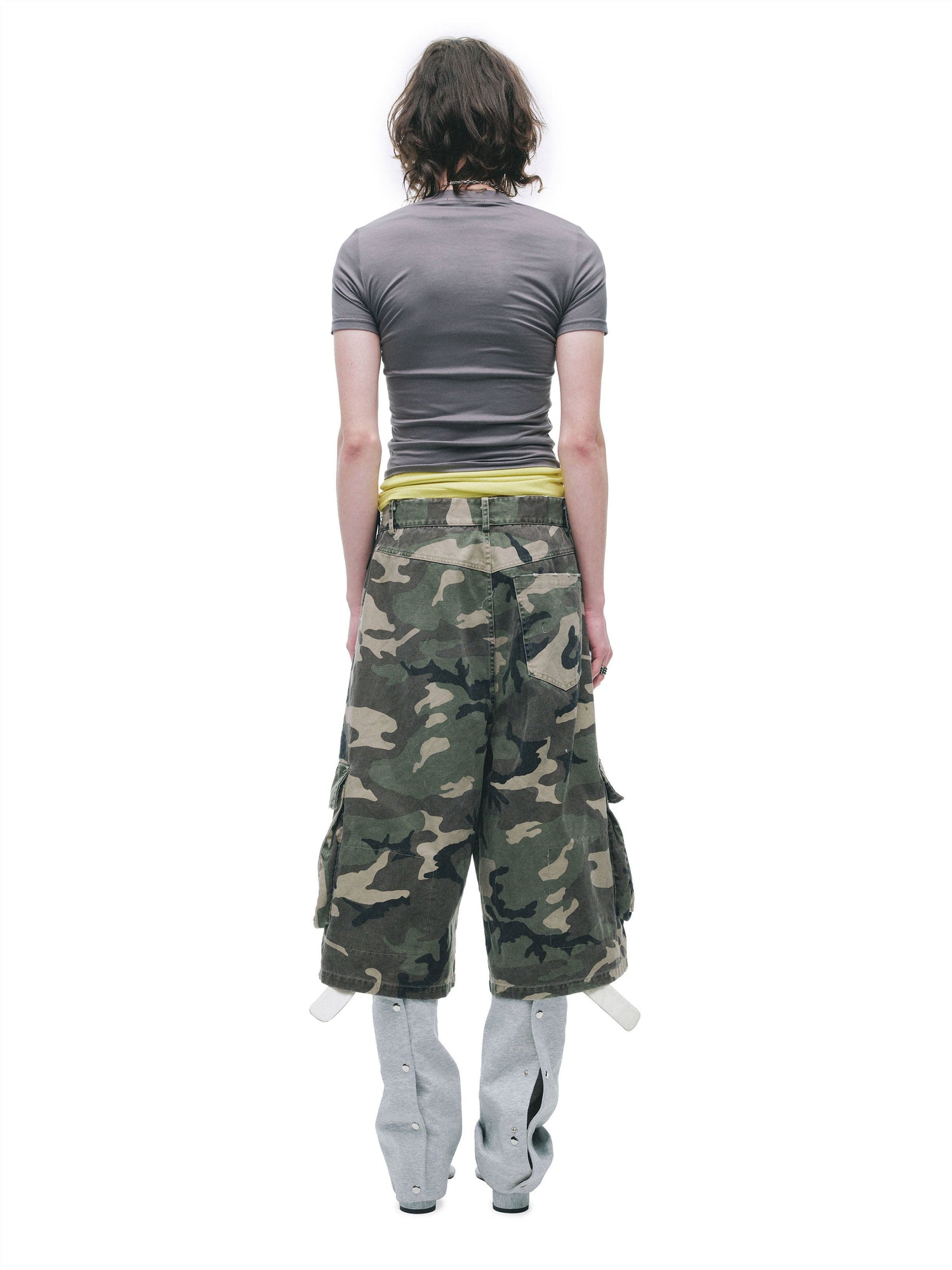 Distressed Slim-Fit Cotton Mid-Length Shorts