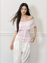 Color-block Off-shoulder Poncho-style Knit T-shirt - CHINASQUAD