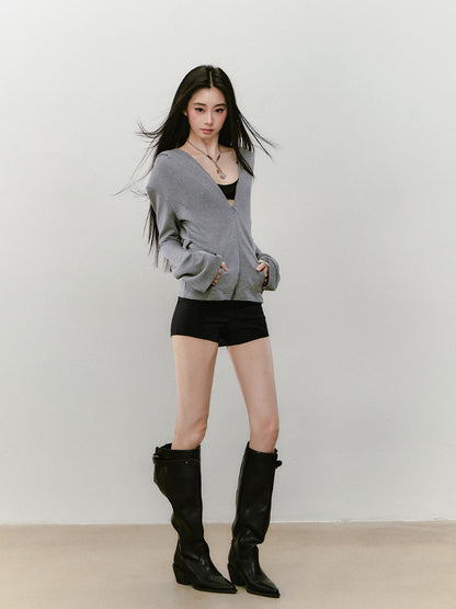 Flared Sleeve Waist-cinched Hooded Jacket - CHINASQUAD