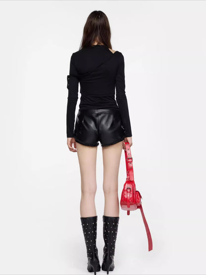 Faux Two-Piece Slim-Fit Long-Sleeve