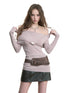 One-Shoulder Collared Knit Crewneck - CHINASQUAD