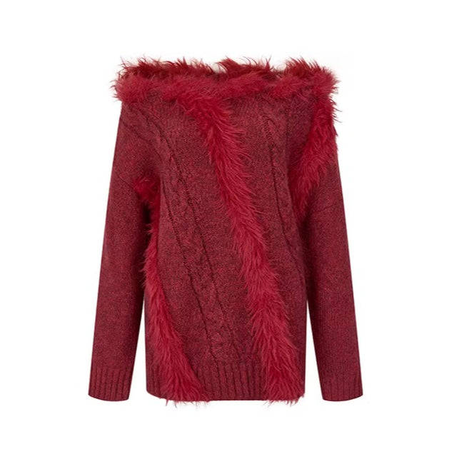 Color-Blocked Wool-Blend Knit Top