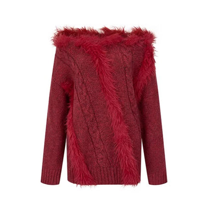 Color-Blocked Wool-Blend Knit Top