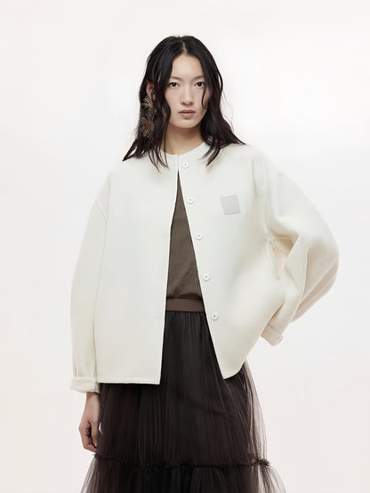 Wool-Blend Cropped Coat