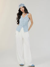 V-neck Lace Ruffled Vest - CHINASQUAD