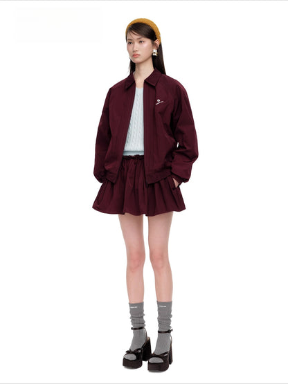 Tuck-Detail Minimalist Track Jacket
