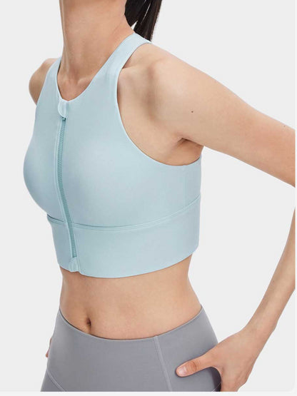 Front-zip Shockproof Sports Bra &amp; Side Support