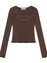 Ruffle Hem and Printed Splicing Cropped T-Shirts - CHINASQUAD
