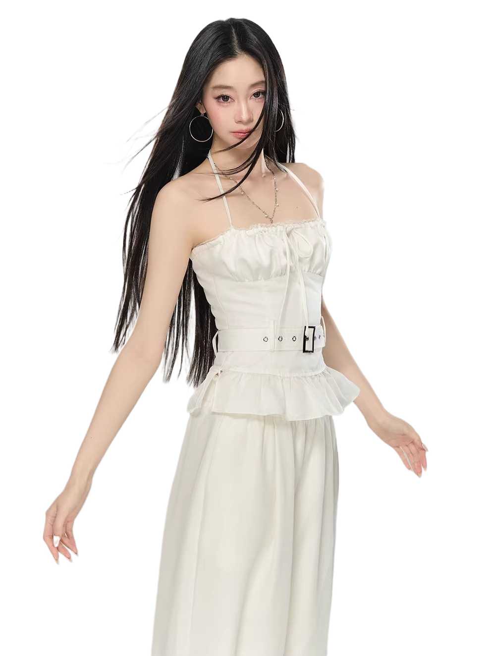 Halter Ruched Corset Crop Top
