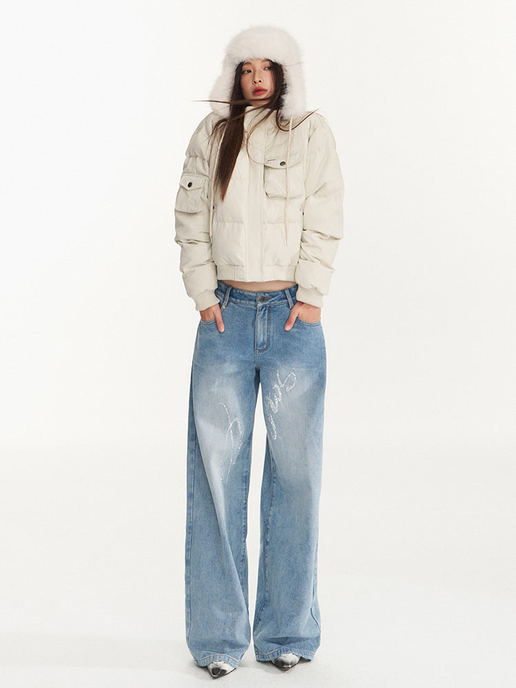 Classic Wide-Leg Denim Pants