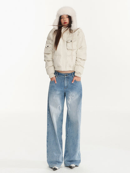 Classic Wide-Leg Denim Pants