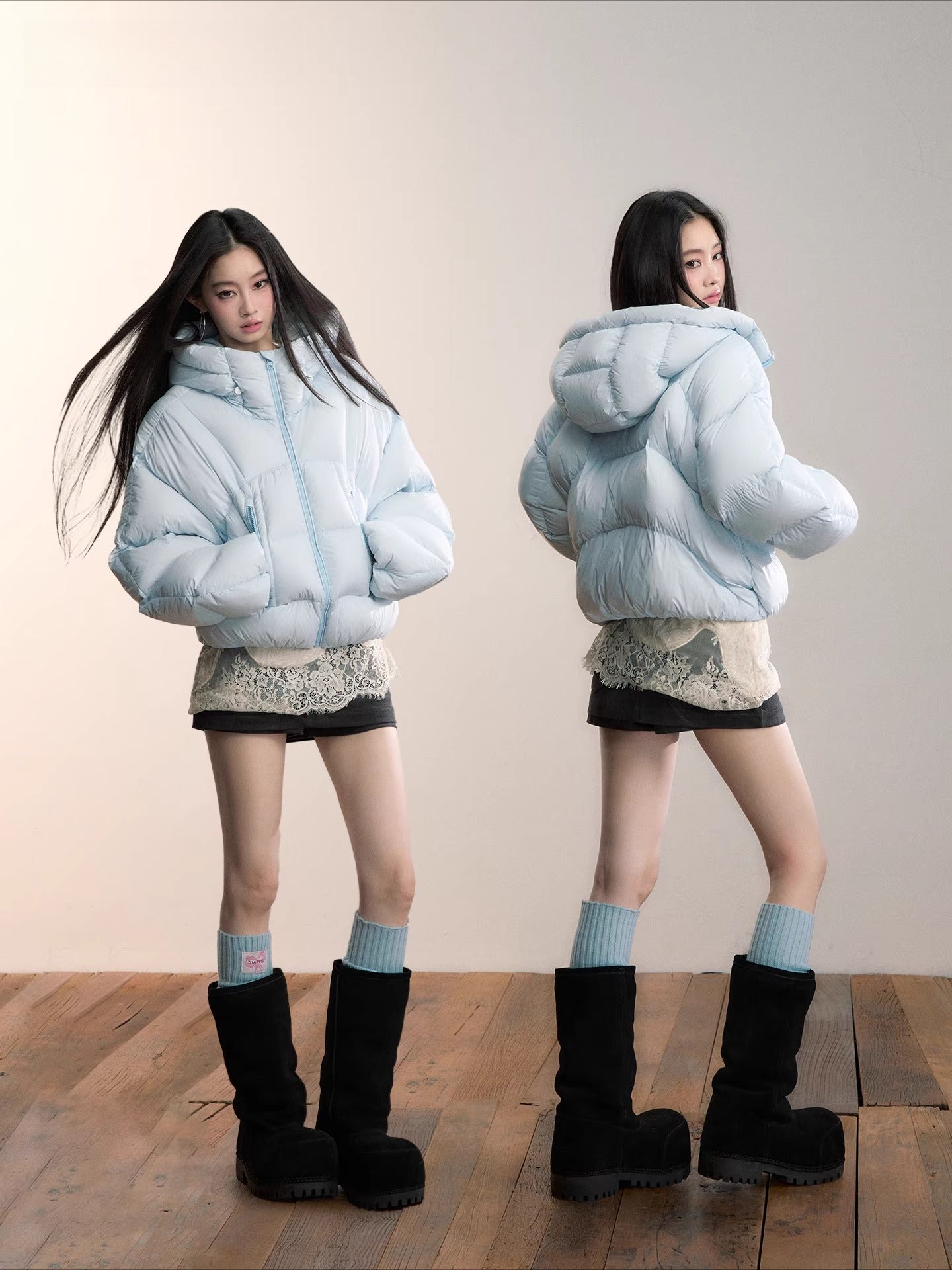 Pastel Cloud Puffer Down Jacket