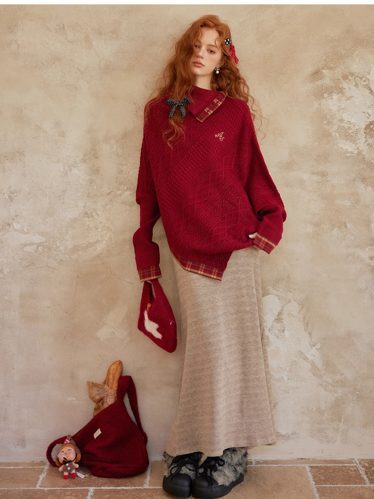 Fishtail Knit Midi Skirt