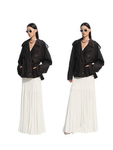 Draped Shoulder Oversize Trench Coat - CHINASQUAD