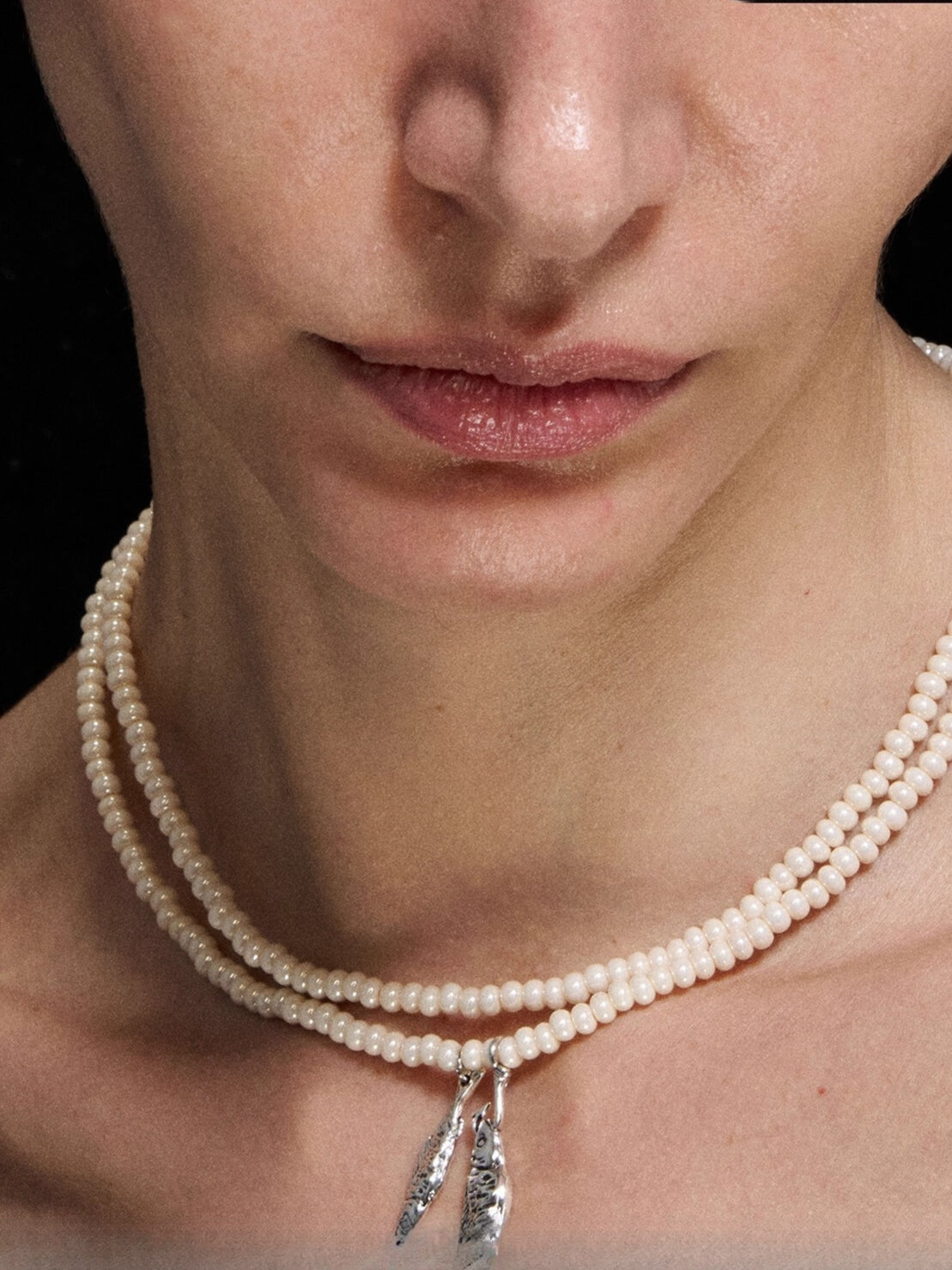 Mini Fishbone &amp; Seed Pearl Necklace