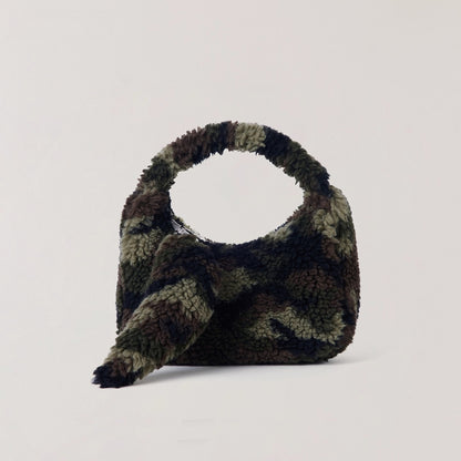 Cross Relic Faux Fur Stone Bag