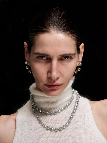 Minimalist Silver Pearl Long Necklace