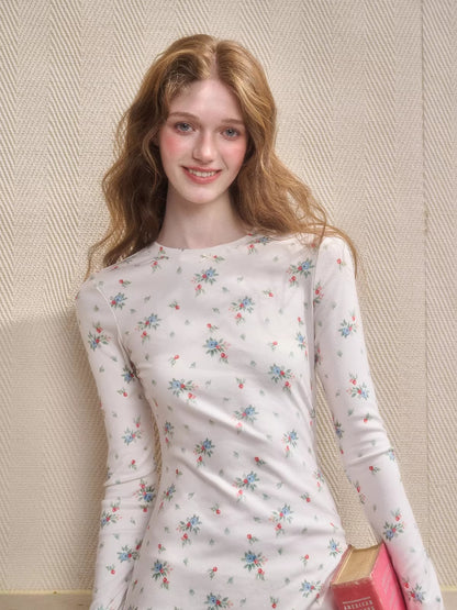 Mediterranean Floral Two-Piece Dress Set