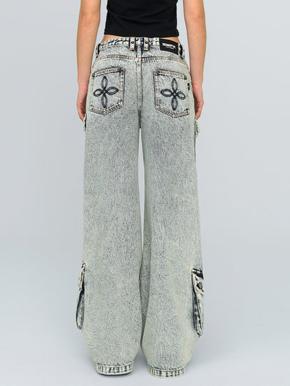 Wild Mustang Multi-pocket Denim Pants