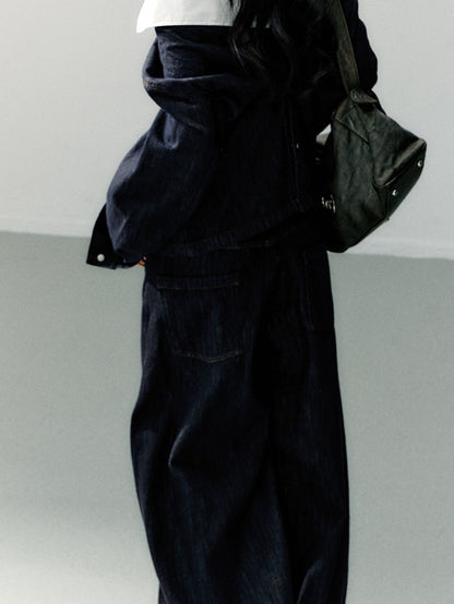 Vintage Wide-Leg Denim Trousers