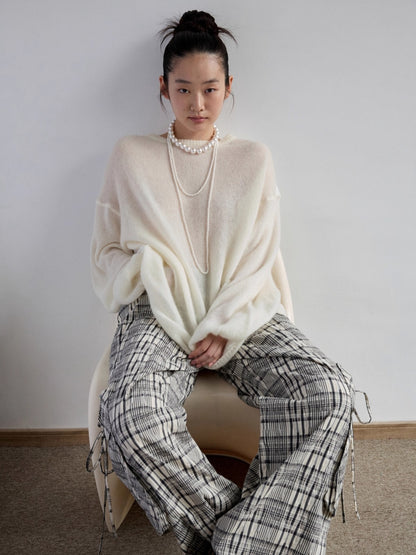 Mohair Panel Knit Sweater