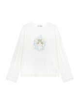 Lace Panel Animal Print Long-Sleeve Tee - CHINASQUAD