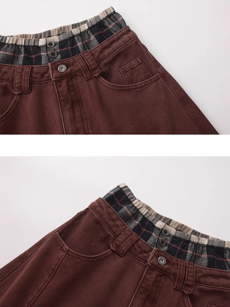 Spray-Wash Panelled Brushed Cargo Pants
