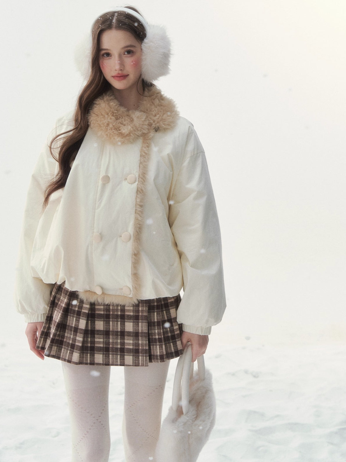 White Starry Birch Duck Down Jacket