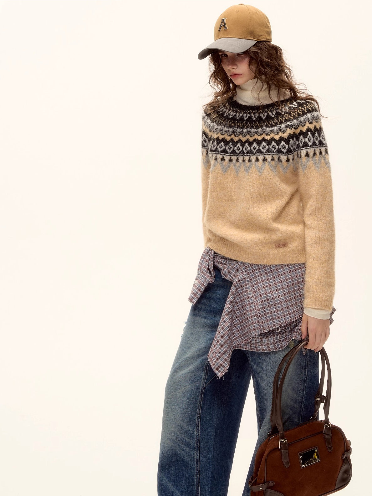 Wool-Blend Fair Isle Knit Sweater