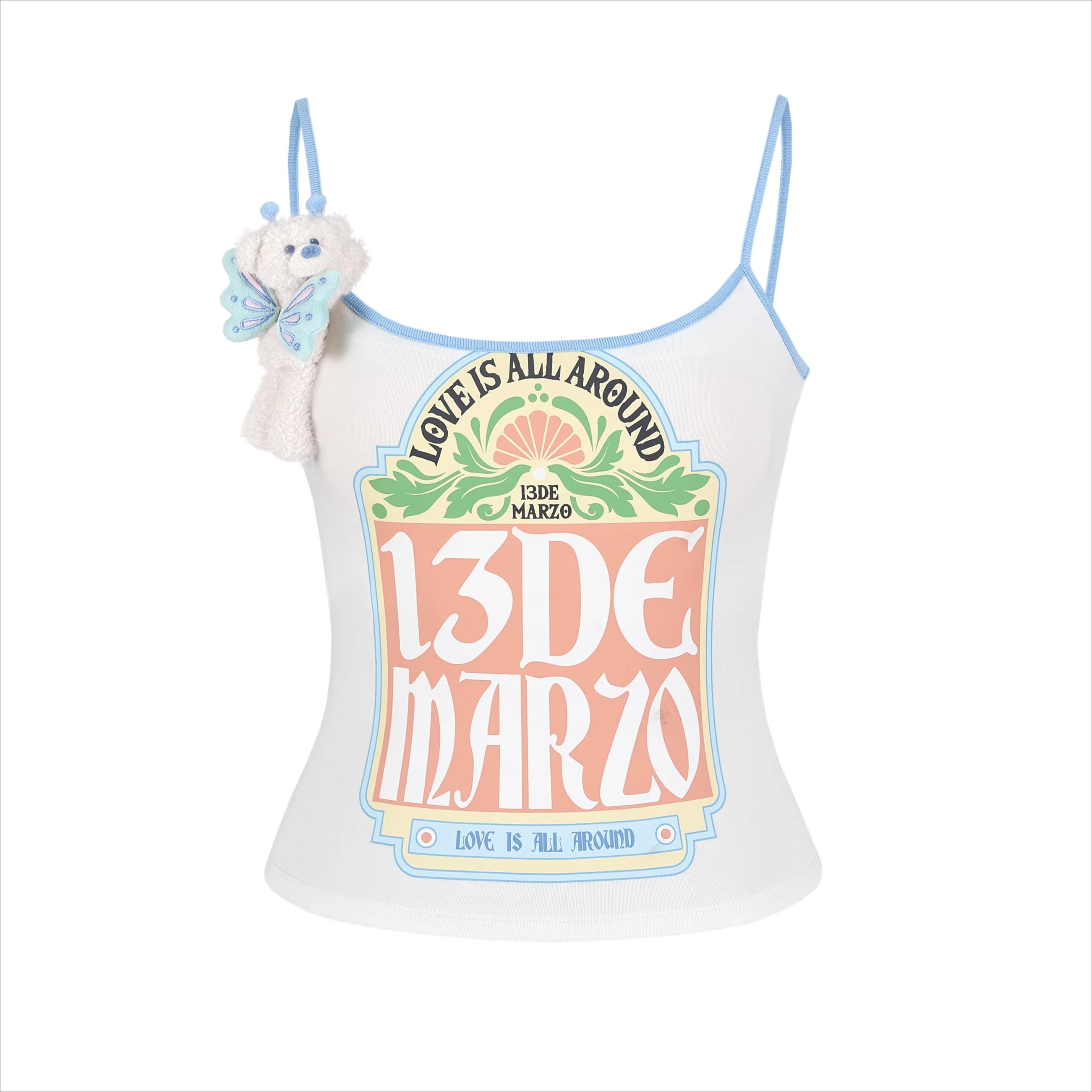 Butterfly Bear Print Cropped Camisole