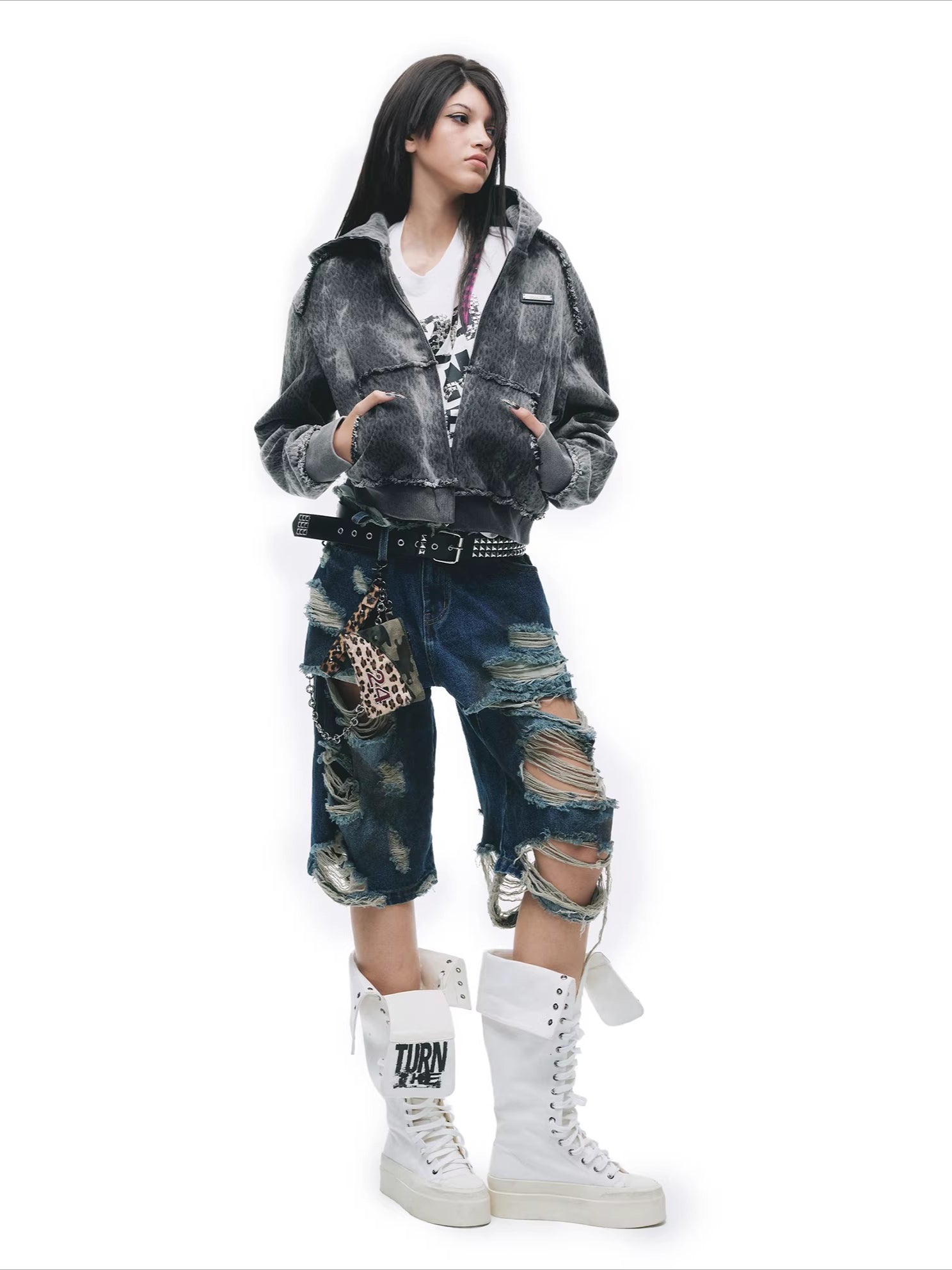 Tie-Dye Distressed Grunge Sweatshirt