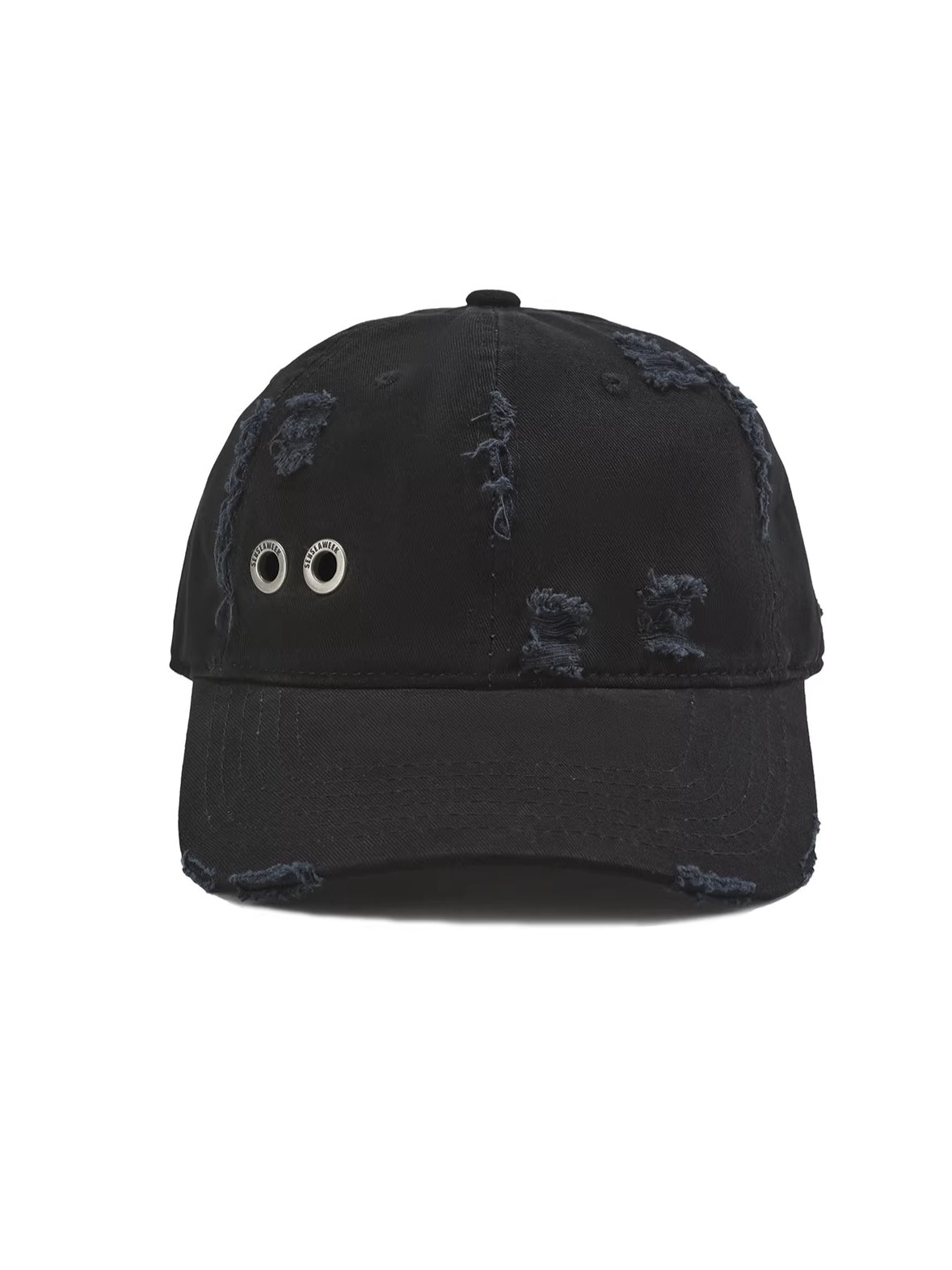 Distressed Washed Eyelet Baseball Cap