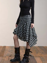 Irregular Vintage Plaid Skirt - CHINASQUAD