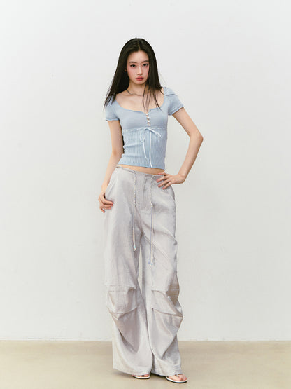 Bowknot Lyocell Knit T-shirt - CHINASQUAD