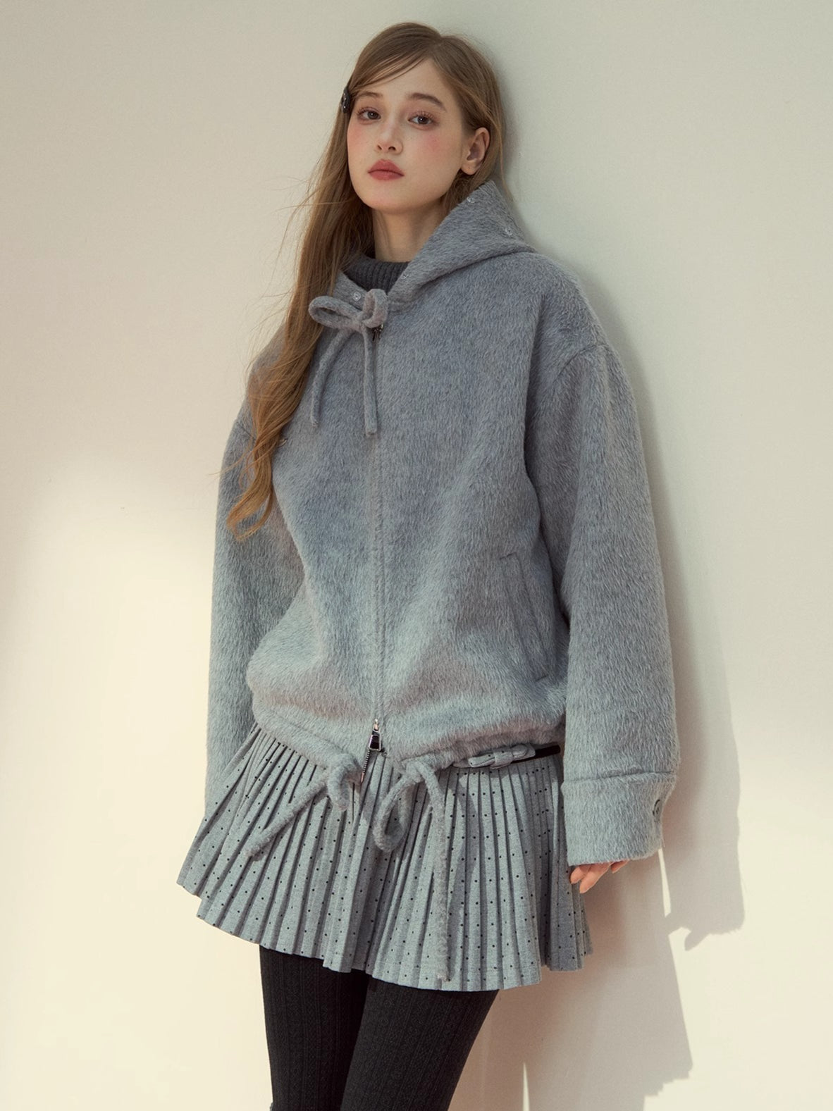 Rose Hooded Wool-Blend Jacket