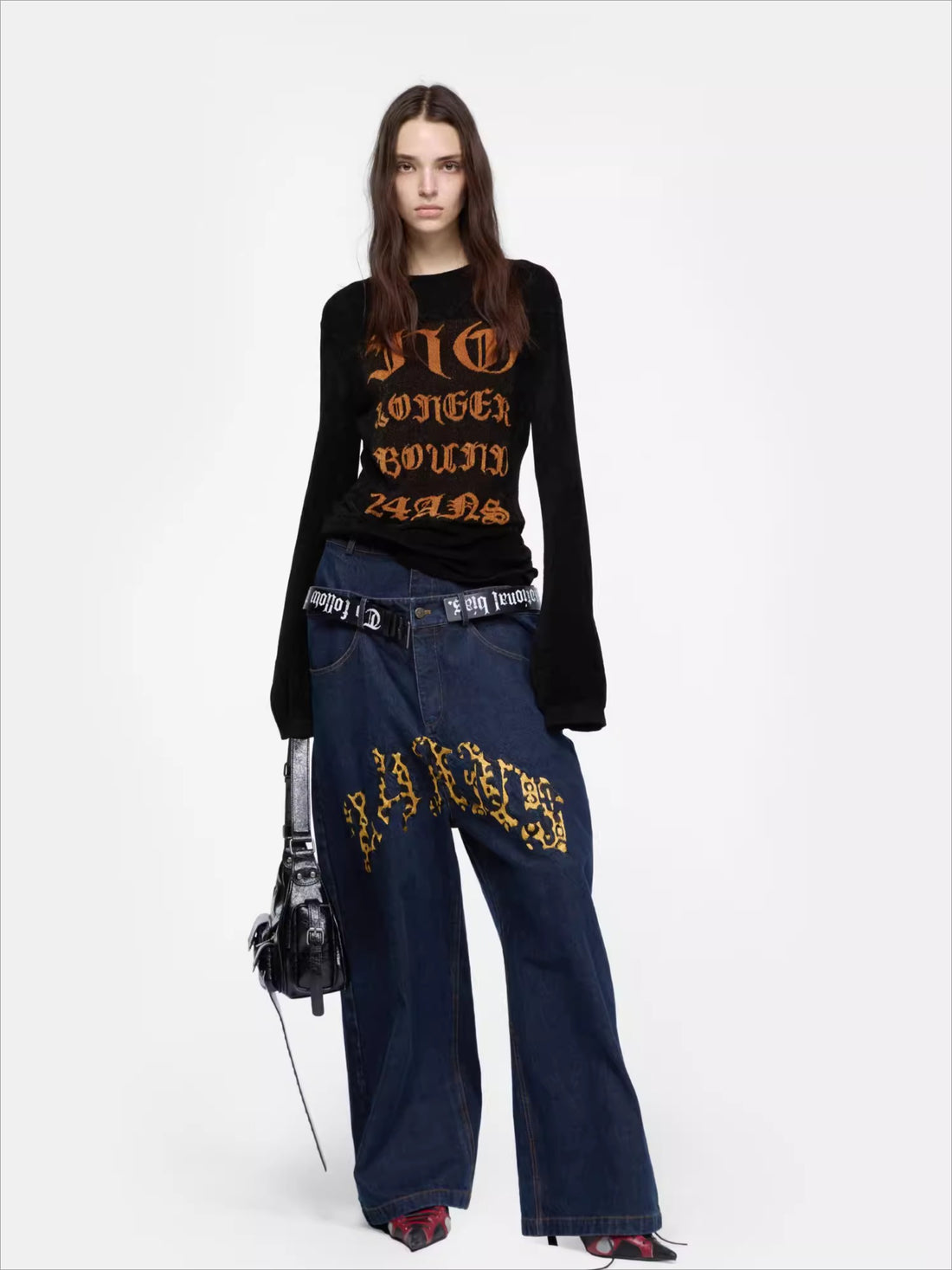 Graphic Knit Long-Sleeve Crewneck