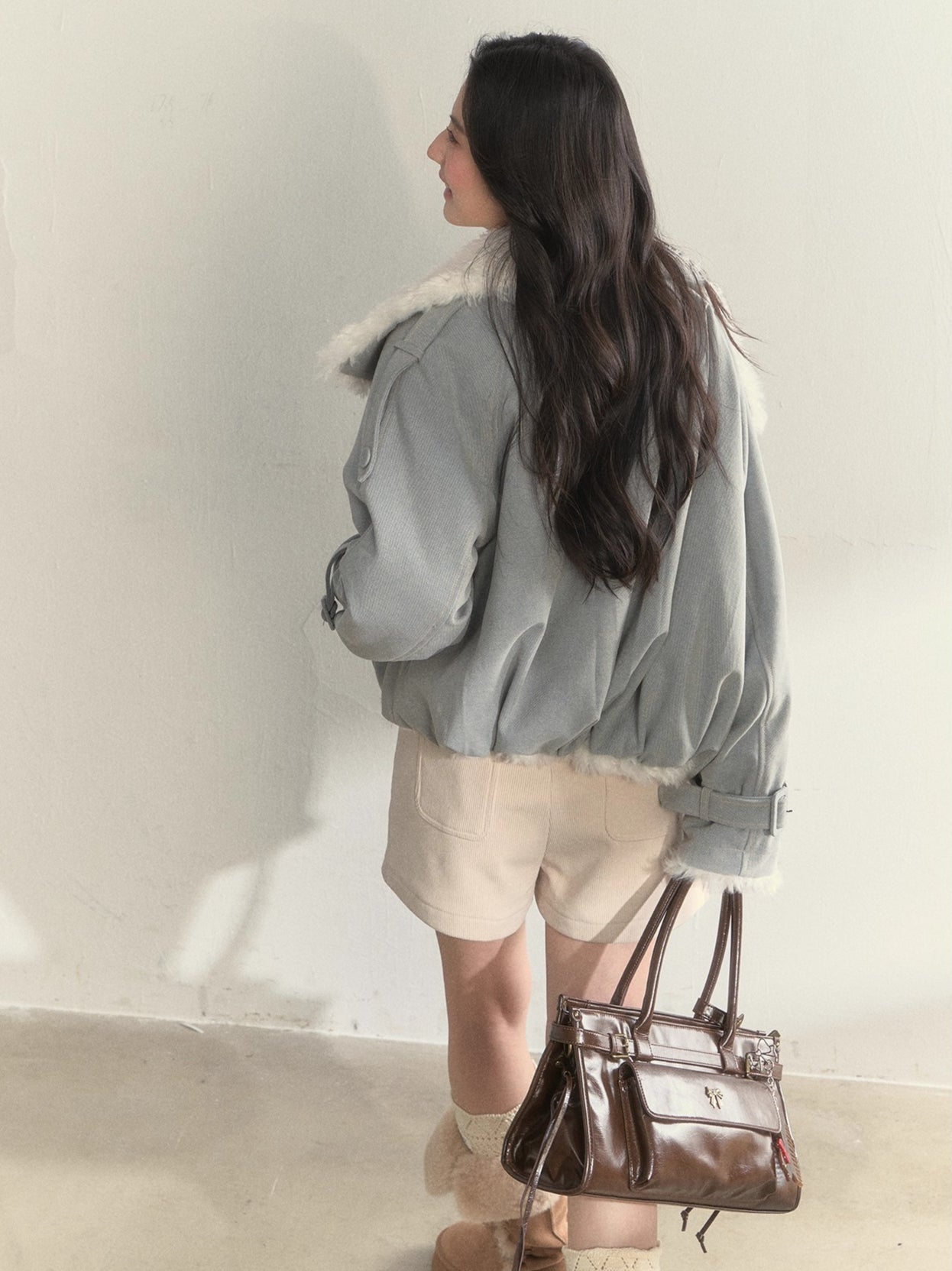 Reversible Fleece-Lined Cropped Jacket
