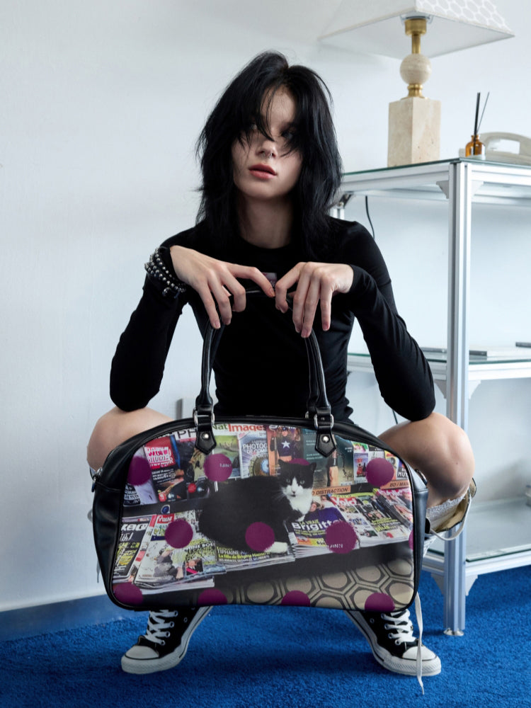 Classic Cat &amp; Dog Boston Handbag - CHINASQUAD