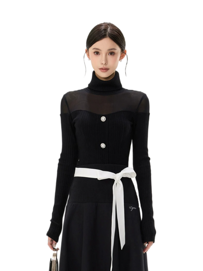 Pure Cutout Mesh Panel Knit Base Layer