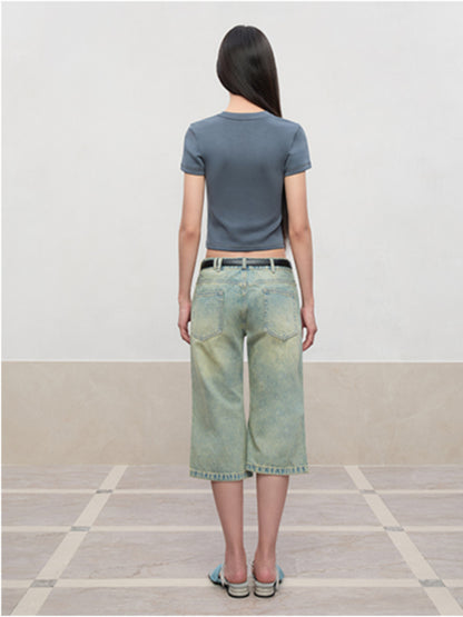 Regular-Shoulder Round Neck Short-Sleeve T-Shirt